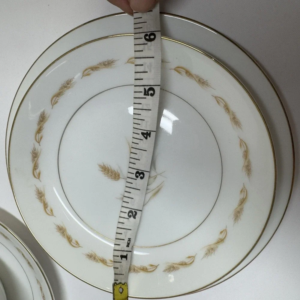 Mikasa Fine China Wheat‎ Grace Tea Set Cup Saucer Plates Japan Vintage Gold Tim